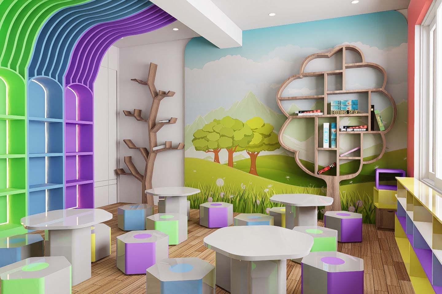 Classroom tree-shaped bookshelf